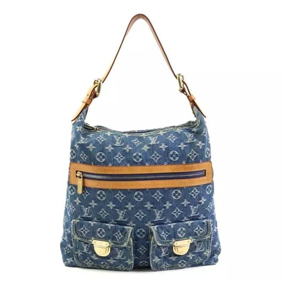 Auth LOUIS VUITTON Monogram Denim Baggy GM Shoulder Bag Blue - Picture 1 of 16